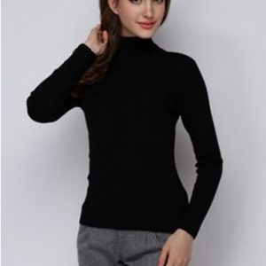 Womens-Hot-Black-Turtle-Neck-Sweater