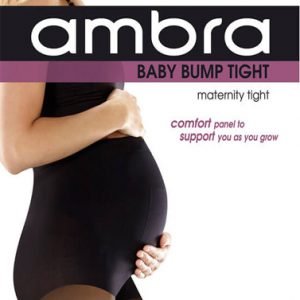Ambra baby bump black tall 15 denier women pantyhose pack of 2