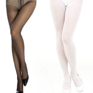 White black pantyhose soft seam women tights pack of 2