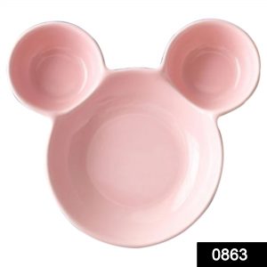 Unbreakable Plastic Mickey Shaped Kids and Snack Serving Plate