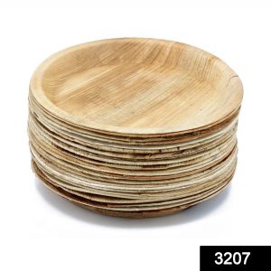Disposable Round Shape Eco-friendly Areca Palm Leaf Plate (12x12 inch) (pack of 25)