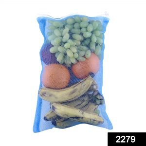 Fridge Bags for Fruits and Vegetables with Zip Net (Multicolour)