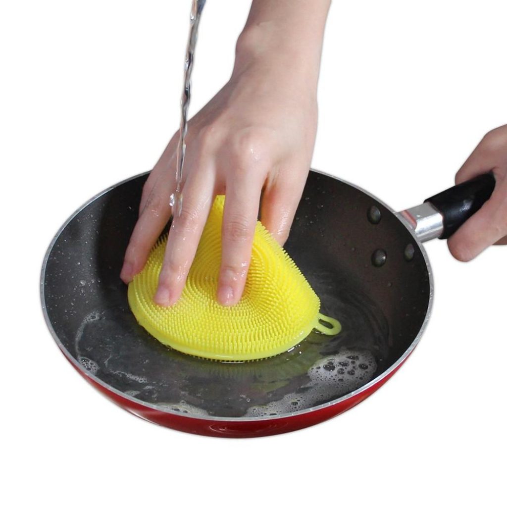 Silicone Dish Scrubber Sponge Mildew Free, Non Stick, Heat Resistant ...