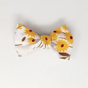 Bow Hair Clips Bowknot Barrettes - 1 pc Floral Bow Hair Clips for Women Silk Hair Barrettes Metal Hair Pins for Party Wedding Daily Wear (Blue, White, Pink, Black, Sky Blue