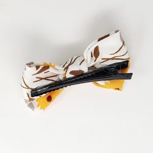 Bow Hair Clips Bowknot Barrettes - 1 pc Floral Bow Hair Clips for Women Silk Hair Barrettes Metal Hair Pins for Party Wedding Daily Wear (Blue, White, Pink, Black, Sky Blue