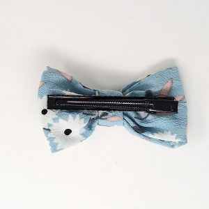 Bow Hair Clips Bowknot Barrettes - 1 pc Floral Bow Hair Clips for Women Silk Hair Barrettes Metal Hair Pins for Party Wedding Daily Wear (Blue, White, Pink, Black, Sky Blue