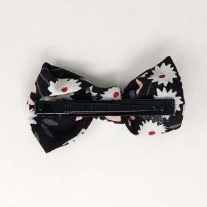 Bow Hair Clips Bowknot Barrettes - 1 pc Floral Bow Hair Clips for Women Silk Hair Barrettes Metal Hair Pins for Party Wedding Daily Wear (Blue, White, Pink, Black, Sky Blue