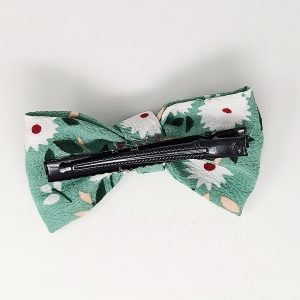 Bow Hair Clips Bowknot Barrettes - 1 pc Floral Bow Hair Clips for Women Silk Hair Barrettes Metal Hair Pins for Party Wedding Daily Wear (Blue, White, Pink, Black, Sky Blue