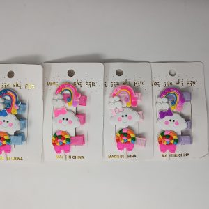 Cute Rainbow Hair Clips For Girls Colorful Lollipop Hairpins Rainbow Cartoon Cloud Barrettes Hairclip Set Children Hair Accessories