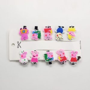 Funky Peppa Pig Attractive Hair Clips Stylish Beauty Alligator Clip Hair Accessories for Girls Teens, Toddlers, Kids, Women (10 Clips Set)