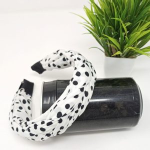 Hair Band with White Small Polka Dots Design Stylish Plastic Hairband Headband for Girls and Women Head Band