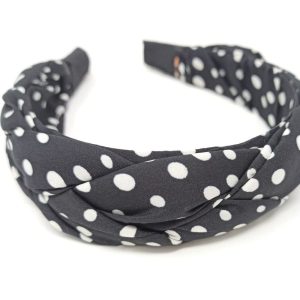 Hair Band with White Small Polka Dots Design Stylish Plastic Hairband Headband for Girls and Women Head Band