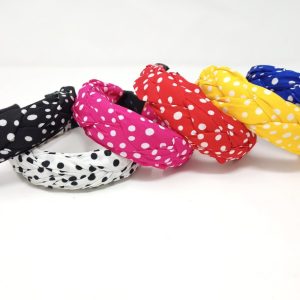Hair Band with White Small Polka Dots Design Stylish Plastic Hairband Headband for Girls and Women Head Band