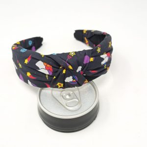 Korean Style Solid Rainbow print Fabric Knot Plastic Hairband Headband for Girls and Woman Hair Band Pack of 1 pc
