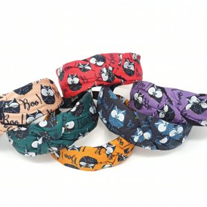 Owl print Korean Style Solid Fabric Knot with Tape Plastic Hairband Headband for Girls and Women