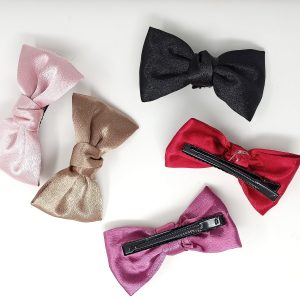 Satin Silk Hair Bow Ties Hair Clips Hairpins Satin Butterfly Hairpin for Women Girl Bowknot Hair Barrettes Accessories