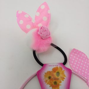 6 pcs Bunny Ear Hair Band Rabbit Headband with Pom Pom Bunny Rubber Hairband, Kids Hairband for Girls