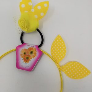 6 pcs Bunny Ear Hair Band Rabbit Headband with Pom Pom Bunny Rubber Hairband, Kids Hairband for Girls