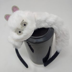Furry Hair Band With Bunny Eyes Cat Ears Pattern Head Band For Women's And Girl's Hair Band