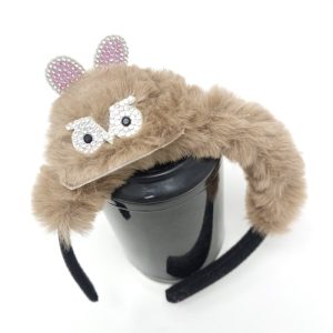 Furry Hair Band With Bunny Eyes Cat Ears Pattern Head Band For Women's And Girl's Hair Band