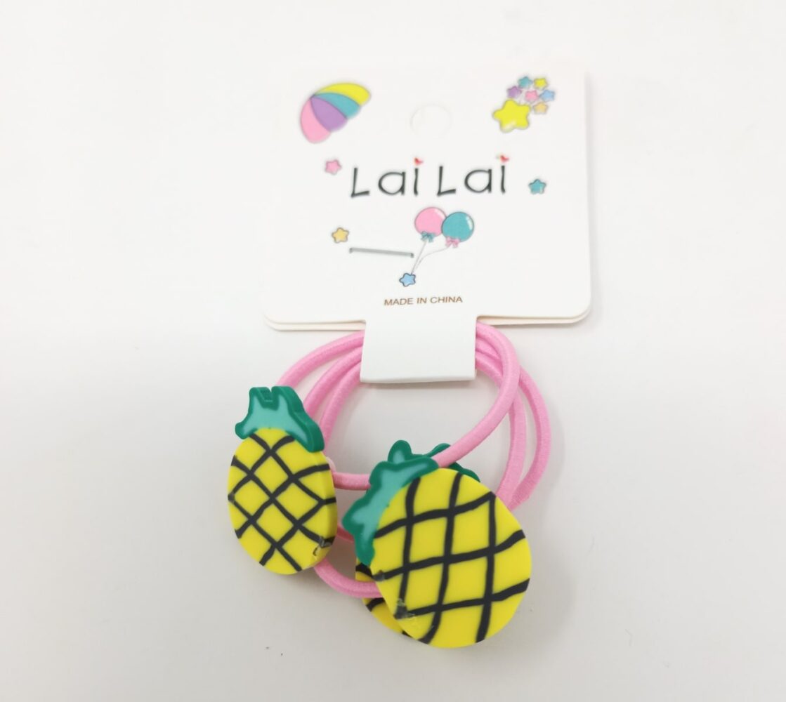 3 pcs Baby Pink Cute Pineapple Fruits Design Hair Bands For Girls Rubber  Band (Baby Pink)- Pack of 3 Pcs - CouponRocks