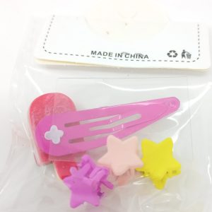 4 pcs Multicolor Ice Cream Design Hair Clips with Small Claws for Kids and Girls (Pink, Magenta)- Pack of 4 Pcs