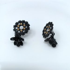 black flower earrings