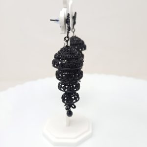 black peacock jhumkas