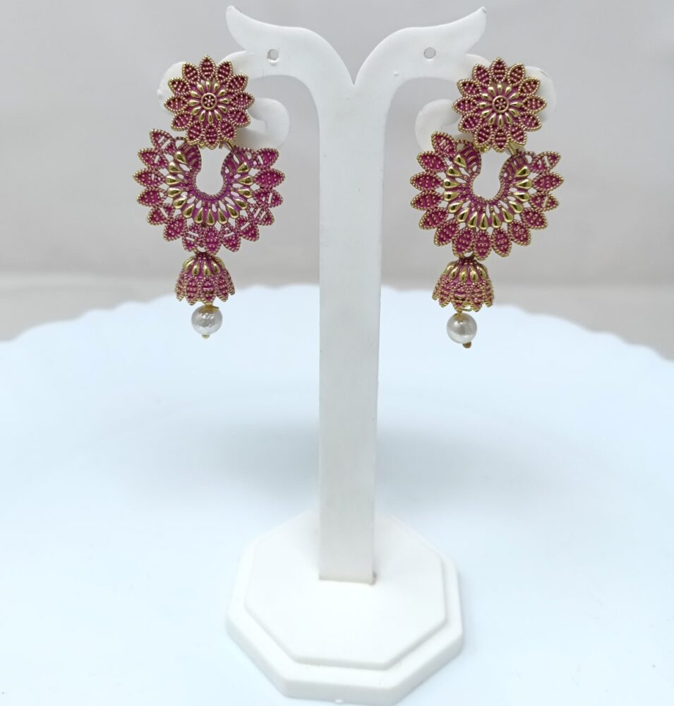 magenta jhumka