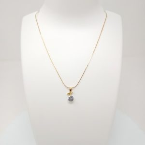gold chain with solitaire diamond pendant women