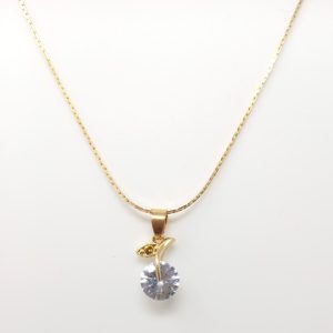 gold chain with solitaire diamond pendant women