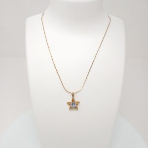 gold plated chain with solitaire diamond pendant women
