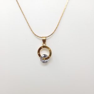 gold plated circle pendant necklace