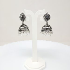 metallic pearl earrings