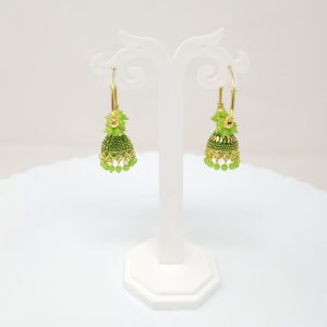multicolor dangles gold plated hoop jhumkas earrings with studded pearl