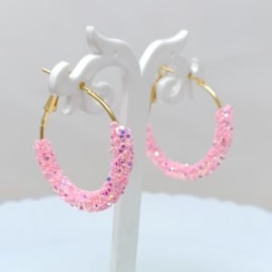 circular earrings baby pink