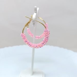 circular earrings baby pink