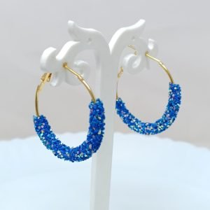circular earrings blue