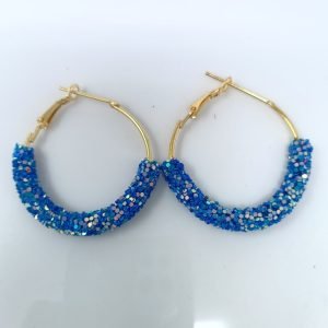 circular earrings blue