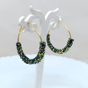 circular earrings black