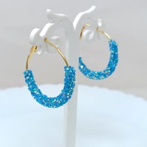 circular earrings sky blue