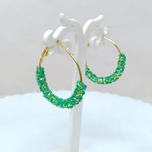 circular earrings green