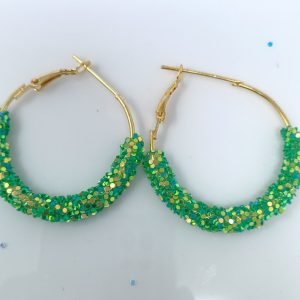 circular earrings green
