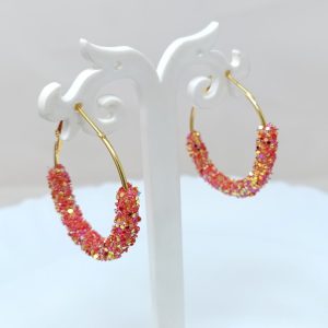 circular earrings pink