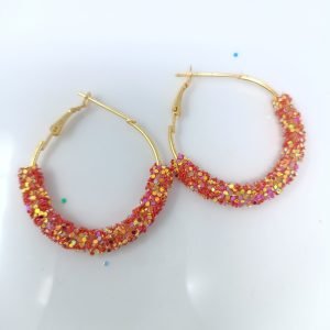 circular earrings pink