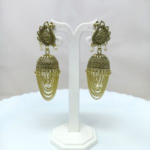 drop layered earrings jhumka