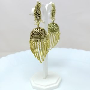 drop layered earrings jhumka