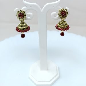 flower design stud jhumka earrings drop earrings