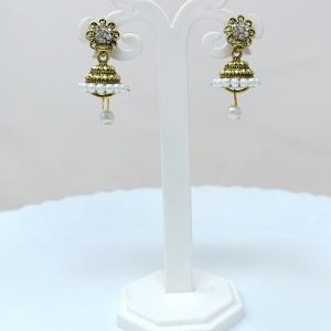 flower design stud jhumka earrings drop earrings