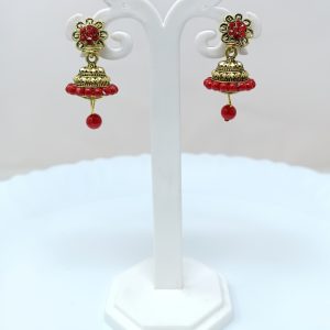 flower design stud jhumka earrings drop earrings
